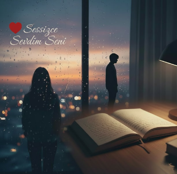 Sessizce Sevdim Seni adlı aşk şiirini simgeleyen duygusal görsel