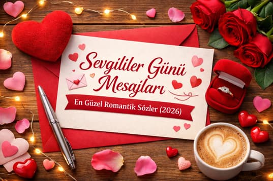 Sevgililer Günü mesajları romantik konsept görsel