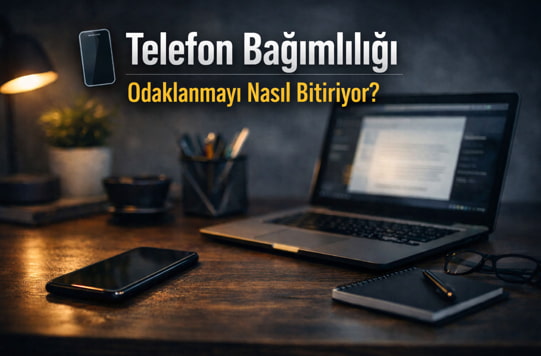 Telefon ekranına sık sık bakan kişinin dikkat dağınıklığı yaşaması